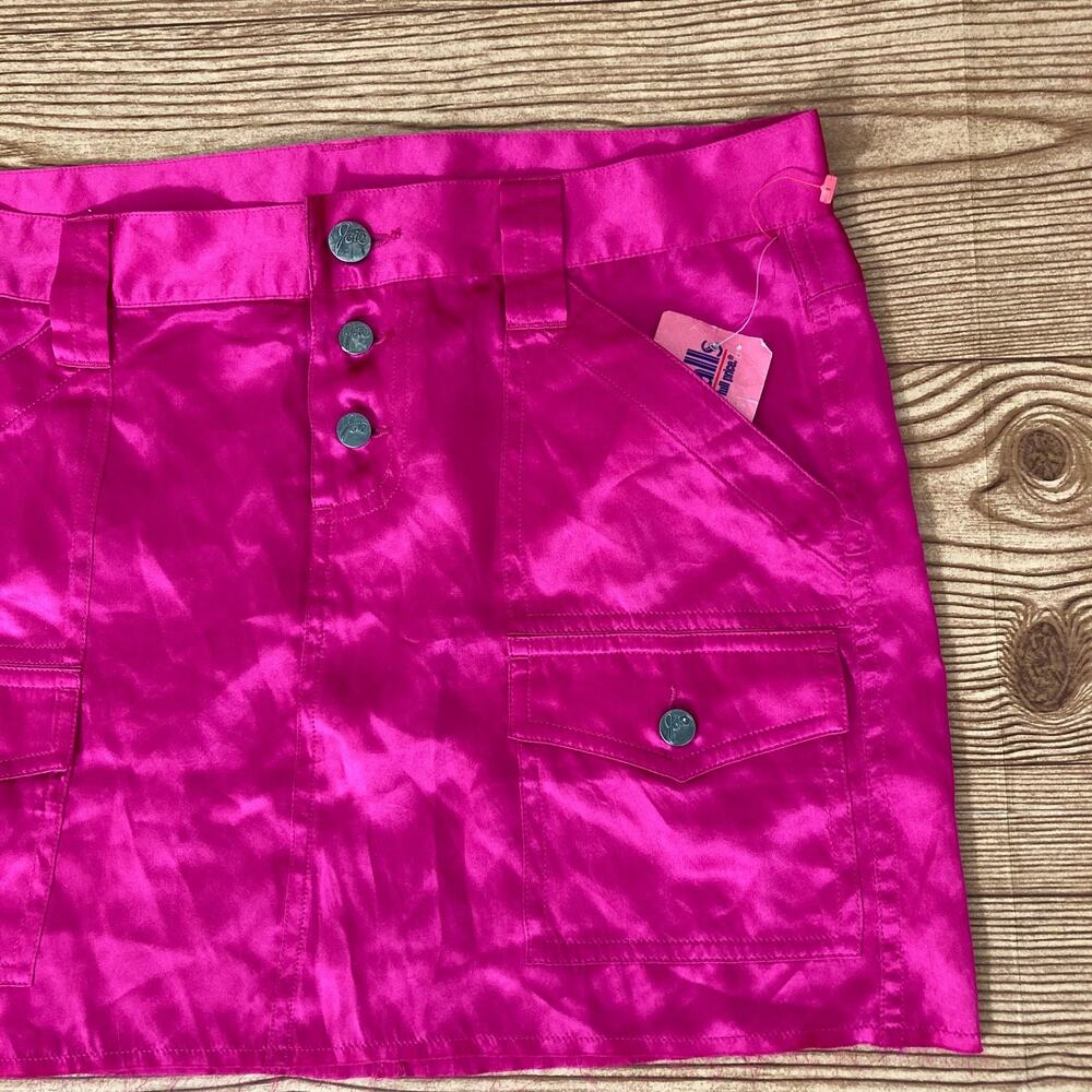 New! Y2K HOT PINK Mini Skirt with POCKETS - Vintage JOIE Skirt Size 6 - Picture 3 of 7